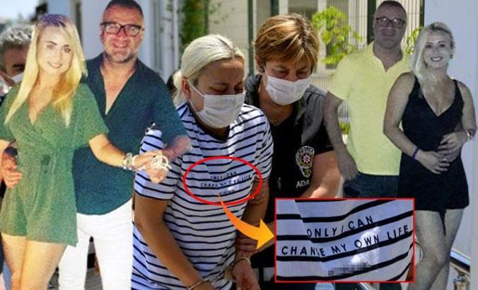 Eşini, rezidansta bıçakla öldüren kadından tişörtlü mesaj