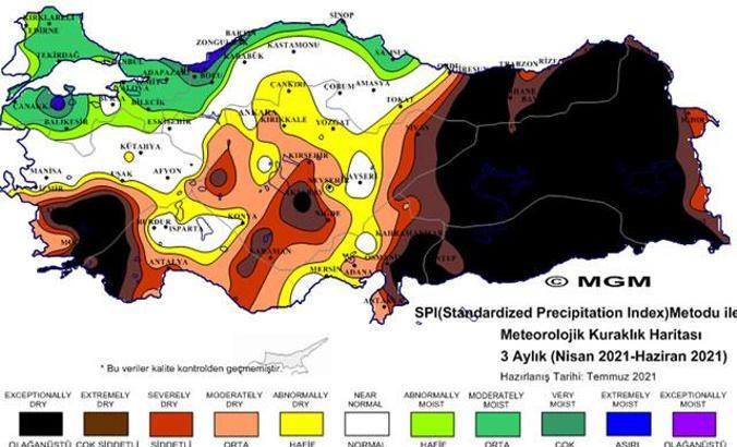 Meteorolojinin haritasında 'olaÄŸanüstü kuraklık' tehlikesi