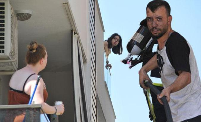 Üst kattaki daire yandı; itfaiyeyi gören komşuları 'Aa komşumuzun evi mi yanmış' dedi