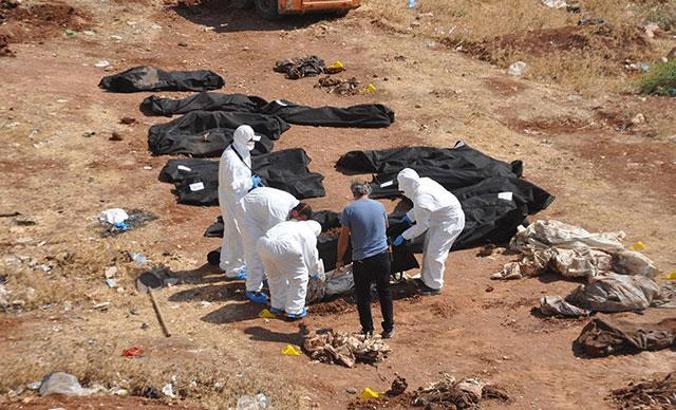 Afrin’de PKK/YPG/PYD'nin katliamında toplu mezardan çıkarılan ceset sayısı 68’e yükseldi