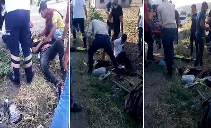 Kaplıcadan dönenleri taşıyan kamyonet takla atıp, tarlaya devrildi: 15 yaralı