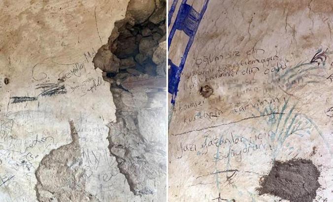 Tarihi caminin duvarlarında argo sözcükler