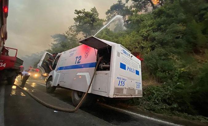 Orman yangınlarına TOMA ile müdahale