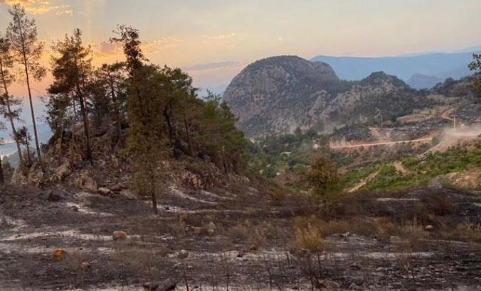 Sütçüler orman yangını, büyük ölçüde kontrol altında