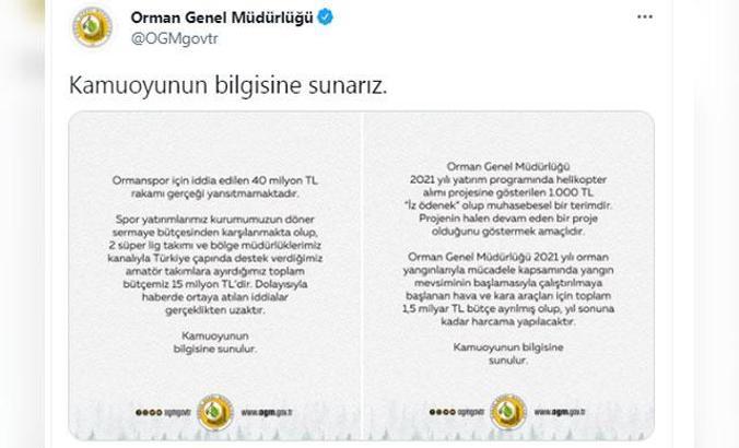 OGM: Hava ve kara araçları için 1,5 milyar TL bütçe ayrıldı