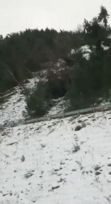 Sinop'ta heyelan anı kamerada