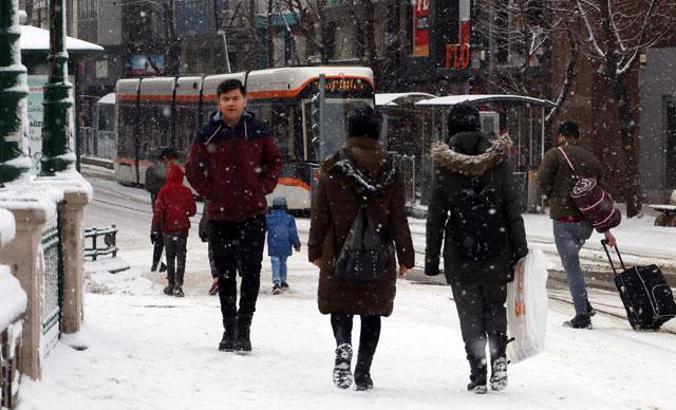 Eskişehir'de kar yağışı