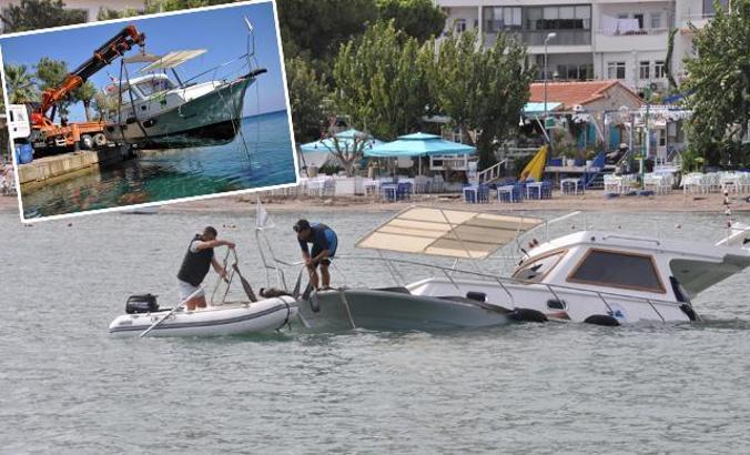 Datça'da fırtınada kuma saplanan tekne, 5 gün sonra çıkarıldı