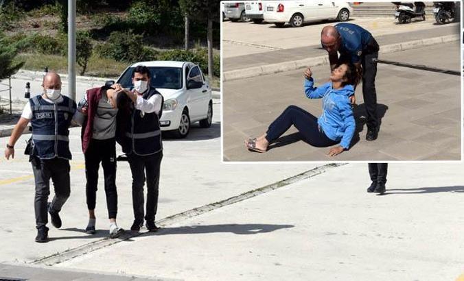 Satırla saldıran erkek arkadaşının tutuksuz yargılanmasını istedi