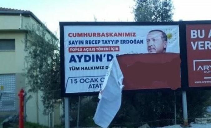 Cumhurbaşkanı Erdoğan’ın afişlerini yırtan şüpheli serbest bırakıldı