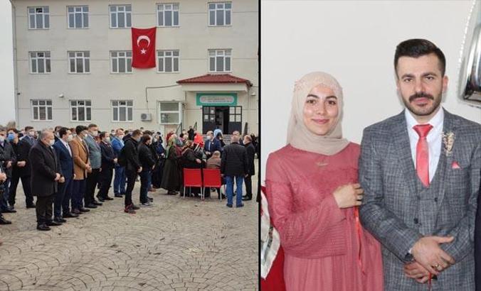 Kazada ölen Eda Nur öğretmen ve imam eşi son yolculuklarına uğurlandı