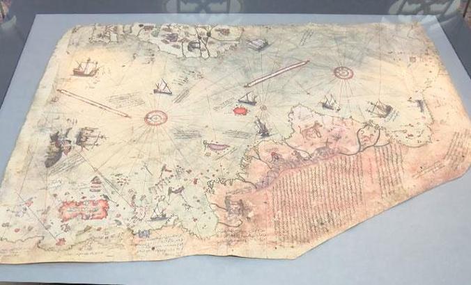 Piri Reis'in dünya haritası yeniden Topkapı Sarayı'nda sergilenmeye başlandı