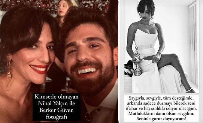 'En İyi Kadın Oyuncu' Nihal Yalçın'a, oyuncu sevgilisinden destek