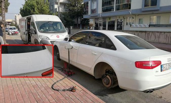 Sevgilisiyle tartıştı, park halindeki araçların lastiklerini kesti