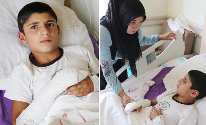 Bulduğu cisme taşla vuran çocuk, patlamayla yaralandı