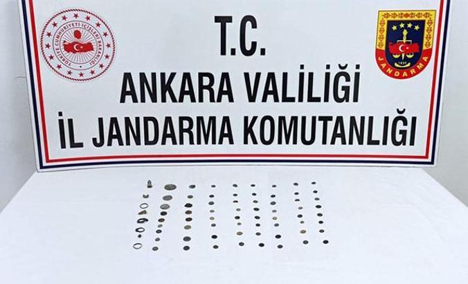 Ankara'da 63 sikke ve tarihi 10 obje ele geçirildi