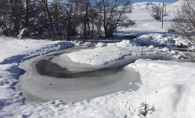 Adana Tufanbeyli, eksi 20,6 dereceyle buz kesti