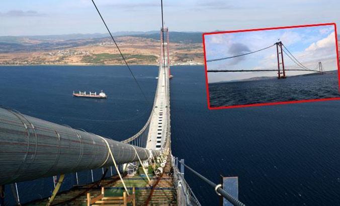 1915 Çanakkale Köprüsü, 318 metrelik kuleden görüntülendi