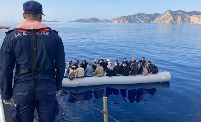 Bodrum'da açıklarında 25 kaçak göçmen kurtarıldı