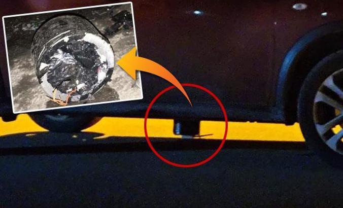 Mardin'de, polisin aracının altına 1,5 kiloluk EYP yerleştirilmiş