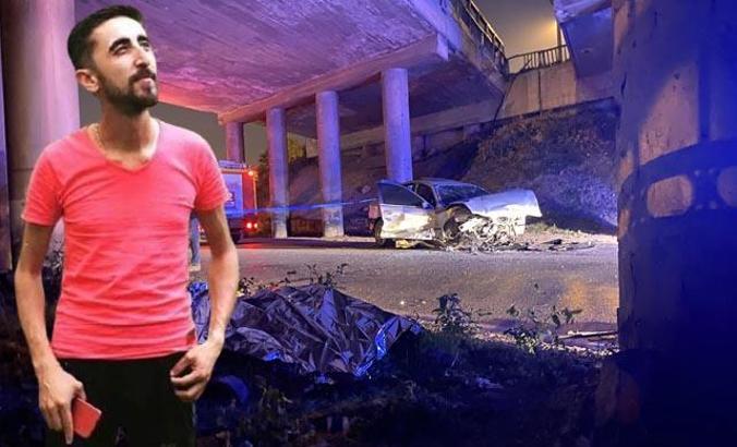 İki köprü arasından alt yola uçan otomobilin sürücüsü öldü, 3 kişi yaralandı