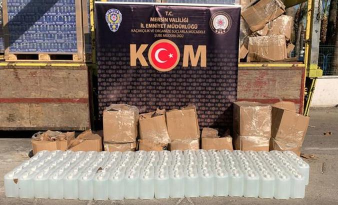 Mersin'de son iki ayda 5 ton etil alkol ele geçirildi
