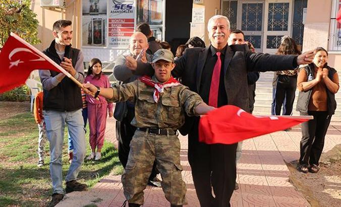 Down sendromlu Görkem'in askerlik hayali gerçek oldu