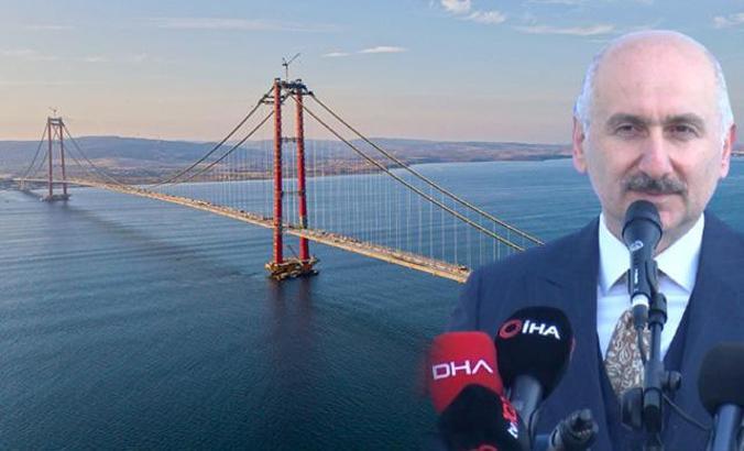 Bakan Karaismailoğlu: 1915 Çanakkale Köprüsü'nde son tabliye bu hafta yerleştirilecek