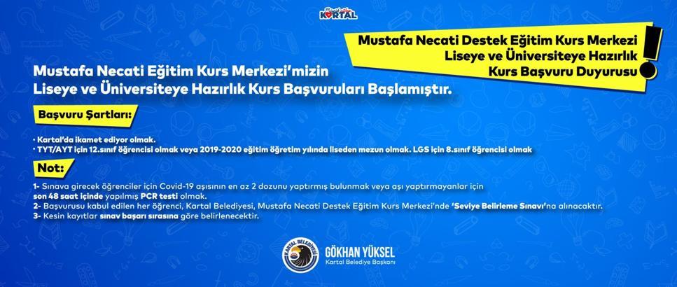 Kartal Belediyesi'nden lise ve üniversiteye ücretsiz hazırlık bursu