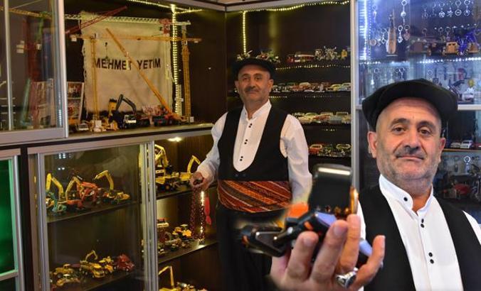 İnşaat mühendisi, iş makinelerinin maketlerinden koleksiyon oluşturdu