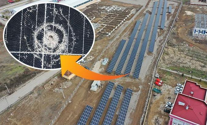 GüneÅŸ panellerine 20 günde 3 yorgun mermi isabet etti