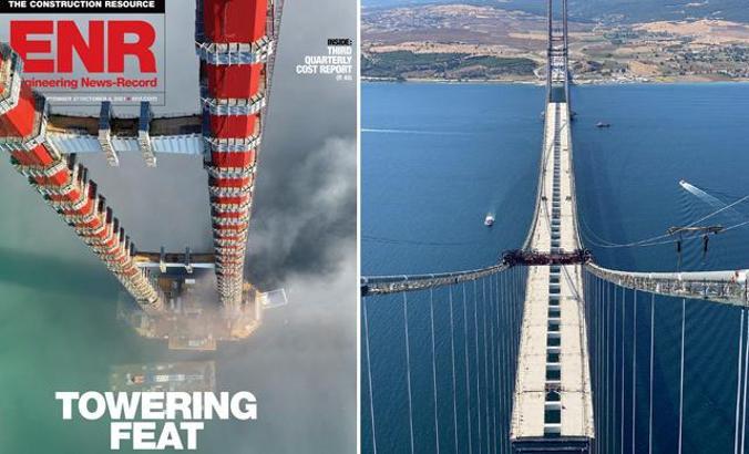 1915 Çanakkale Köprüsü 'Engineering News-Record' dergisinin kapağında yer aldı