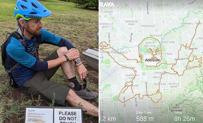 Avustralyalı bisikletçi, GPS iziyle Nirvana’nın ünlü albüm kapağını çizdi