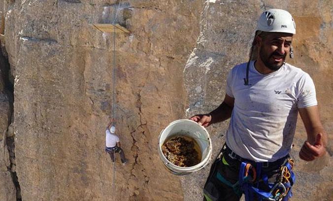 Kaya balı için tehlikeli tırmanış