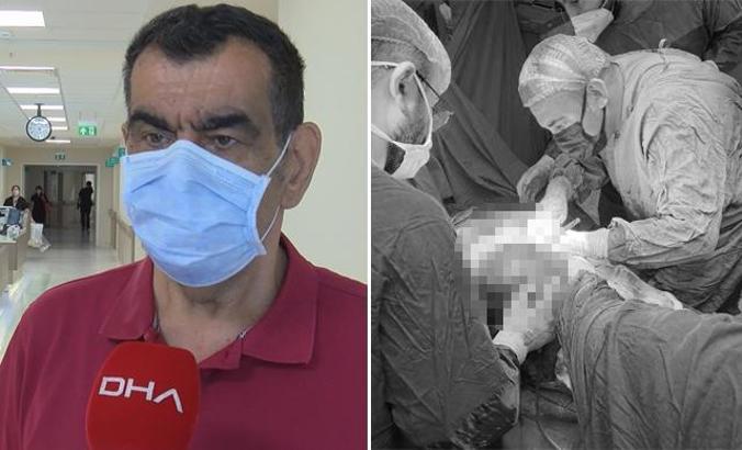 Karnından basket topu büyüklüğünde tümör çıkarıldı