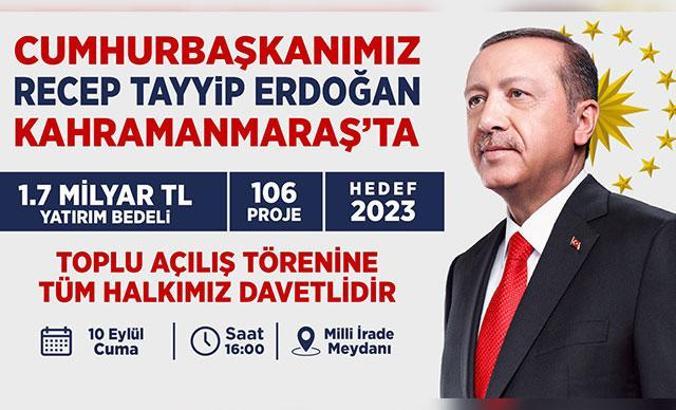 Cumhurbaşkanı Erdoğan Kahramanmaraş'ta gençlerle buluşacak