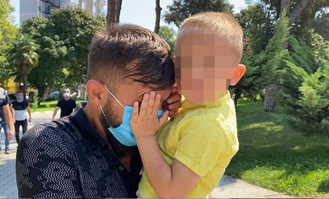 Hırsızlık ÅŸüphelisi, yüzünü kucağındaki çocuÄŸuna kapattırmaya çalıştı