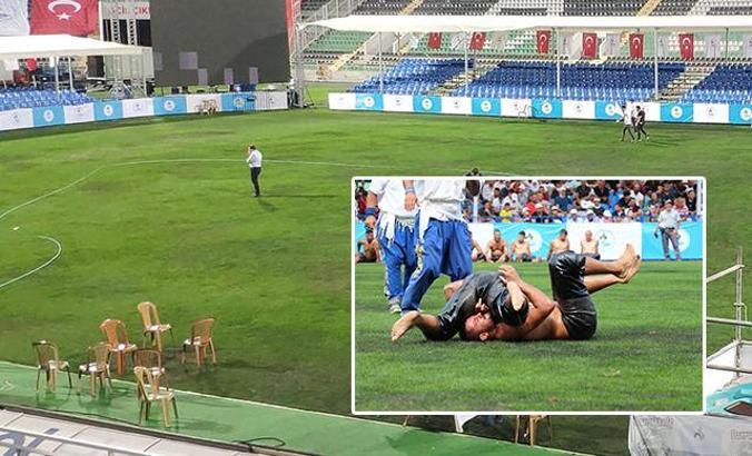 Denizli Atatürk Stadı'nın zemini güreşlerde bozuldu, maçın oynanacağı stat değişti