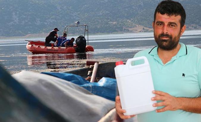 Teknesi alabora olan balıkçı, ağına bağladı bidon sayesinde hayata tutundu