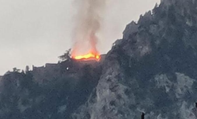 KKTC'de tarihi St. Hilarion Kalesi'nde yangın!