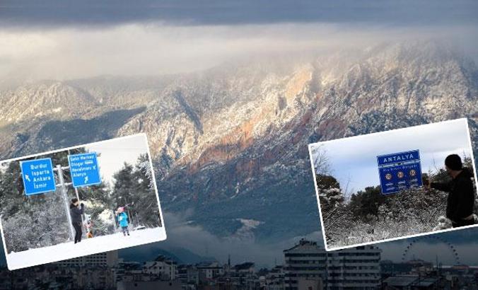 Antalya’ya 29 yıl sonra kar yağdı
