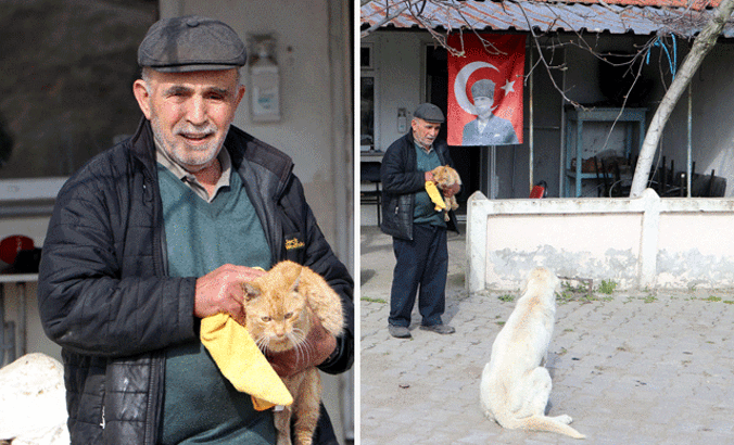 Pandemide kapanan kahvehanesini sokak hayvanlarına açtı
