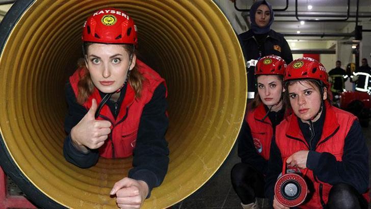 Kadın itfaiyeci adaylarına komando eğitimi