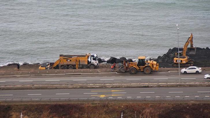 Rize Şehir Hastanesi için deniz dolduruluyor