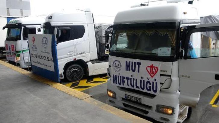 Mersin Müftülüğü'nden İdlib'e 7 TIR dolusu yardım