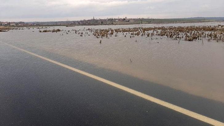 Taşan Ergene Nehri için 'sarı alarm', ekili alanlar sular altında