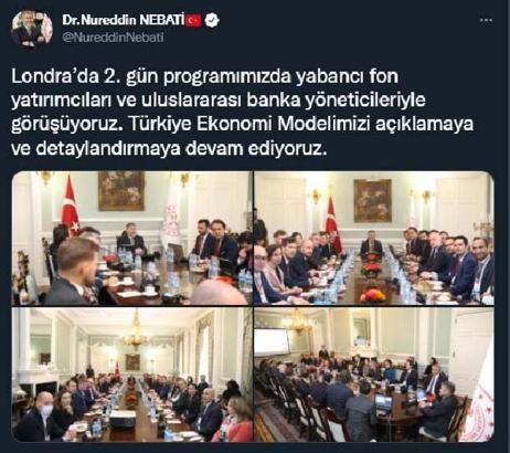 Bakan Nebati, Londra'da uluslararası banka yöneticileriyle görüştü