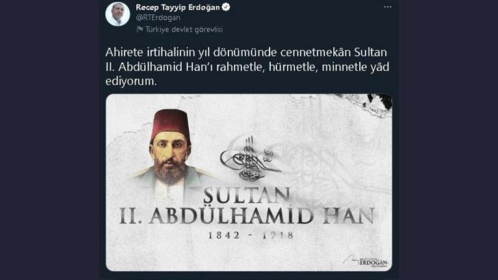 Cumhurbaşkanı Erdoğan, Sultan 2'nci Abdülhamit'i andı