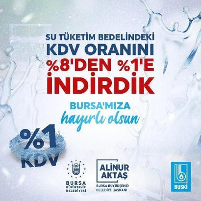 KDV indirimi BUSKİ faturalarına yansıtılmaya başlandı