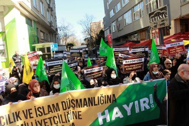 Hindistan Başkonsolosluğu önünde protesto